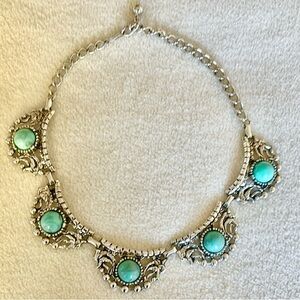 Vintage Southewestern Silver and Turquoise Necklace